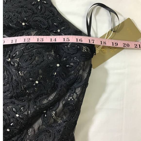 ASPEED L black beaded lace cutout backless mermaid formal maxi dress NWT B163 - Picture 7 of 10